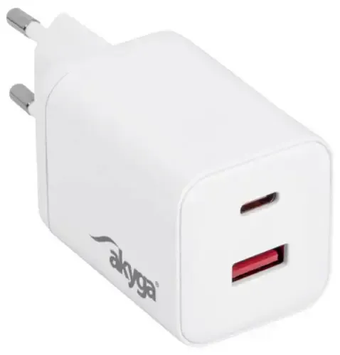 Akyga USB Ladegerät 45W USB-C, USB-A Weiß