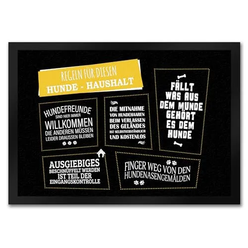 trendaffe - Regeln Hunde-Haushalt Fußmatte mit Motiv