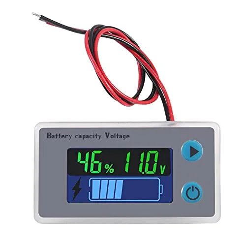 Batterie-Monitor 10–100 V Digitaler Batterie-Kapazitätsprüfer, Prozentstufe Spannung Temperatur Schalter Messgerät Messgerät 12 V 24 V 36 V 48 V LCD-Display Marine RV Batterie Betriebsanzeige Panel