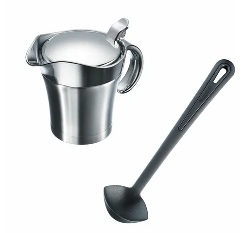 Westmark 622422E6 Thermo-Sauciere mit Soßenlöffel - Thermos-Lebensmittelbehälter mit doppelwandigem Edelstahl für optimale Temperaturhaltung, inklusive praktischer Soßenkelle für müheloses Servieren.