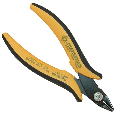 Piergiacomi Micro soft-wire cutter with an 8mm long jaw Set at A 21-degree angle for flush-cutting terminal wires up to 1.3mm (16AWG), 1 Stück, TRE03NB