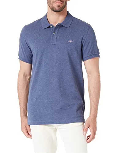 GANT SLIM SHIELD SS PIQUE POLO Herren Poloshirt XXL blau - Herren-Shirt in slim fit, aus 100% Baumwolle mit kurzarm Rippbündchen und Logostickerei. Ideal für lässige Anlässe und bequem durch den elastischen Jersey-Stoff.