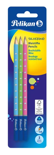 Pelikan Bleistifte 3er Set Silverino Stärke HB Dreikantstift Schule