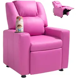 VEVOR Liegestuhl Kindersessel Rosa mit Getränkehaltern von Vevor