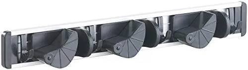 AGT Besenhalter: Wandhalter-Leiste für Besen, Wischmopp, Gartengeräte & Co. (Wandhalterung Besen, Gerätehalter, Klemmleiste für Besenstiele)