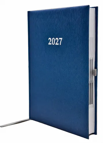 ADINA Buchkalender Chefplaner A5 blau-metallic 1 Tag 1 Seite 2027