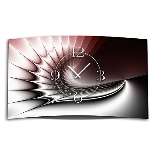 dixtime Digital Art rot Designer Wanduhr modernes Wanduhren Design leise kein Ticken 3D-0323