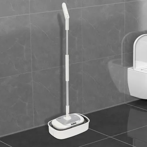 Bodenwischer Elektrisch Akku Wischer Elektrisch Wischmopp mit Sprühfunktion & LED Beleuchtung, Elektrischer Bodenwischer Spray Mop Wischsauger Kabellos mit Akku Electric Mop Set für die Bodenreinigung