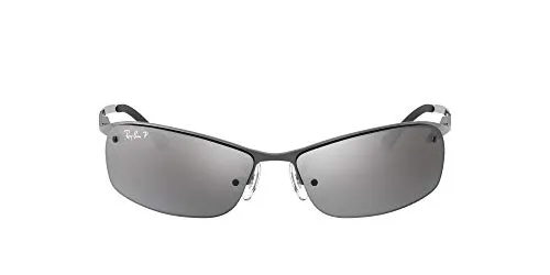 Ray-Ban Unisex Sonnenbrille Rb 3183 Grau (Gestell: Gunmetal, Gläser: Silber verspiegelt 004/82)), X-Large (Herstellergröße: 63)