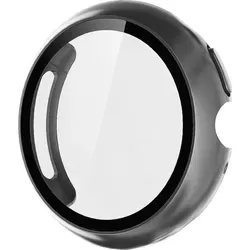 Für Google Pixel Watch 4 45mm Kunststoff Schutzhülle + 9H Hart Glas Grau - Grau