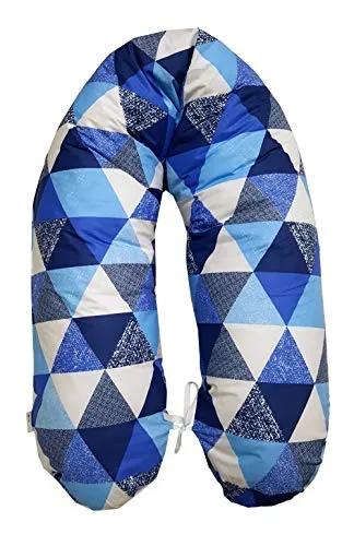 Emi&Sam Stillkissen 170cm Bezug Füllung FillBall EPS Lagerungkissen Stillkissenbezug ((EPS inkl. Bezug) 14. Dreieck Blau)