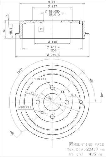 Brembo Bremstrommel ESSENTIAL LINE 14.7126.20 - Autoteile, hochwertige Bremstrommel für optimale Bremsleistung und Sicherheit im Straßenverkehr