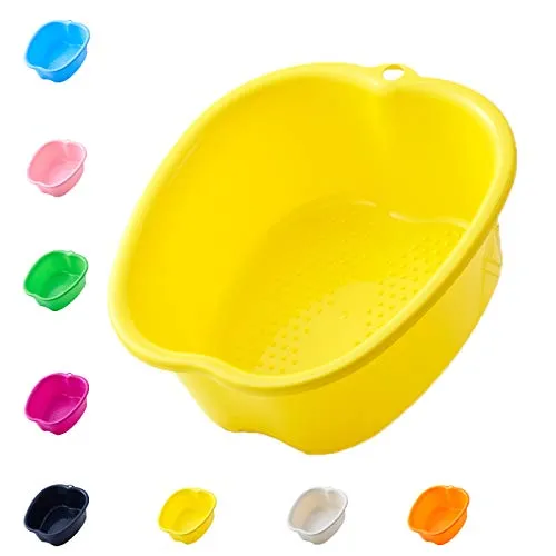 Großes Fußbadewannenschüssel,Wanne für Fußbad Stabiles Kunststoff-Fußbecken für Pediküre Einweichen Füße,fur Fußbadewanne Füße Wellness Fußpflege Pediküre Entgiftung Entspannung (Yellow)