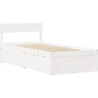 vidaXL Massivholzbett ohne Matratze Weiß 100x200 cm Kiefernholz - Modernes Bettgestell aus massivem Kiefernholz mit praktischen Bettschubladen für zusätzlichen Stauraum. Ideal für ein stilvolles und organisiertes Schlafzimmer.