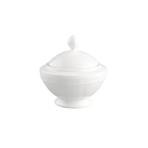 Villeroy & Boch Zuckerdose White Pearl - Elegante Zuckerdose aus feinem Porzellan, ideal für stilvolle Tischdekoration und perfekt für besondere Anlässe.