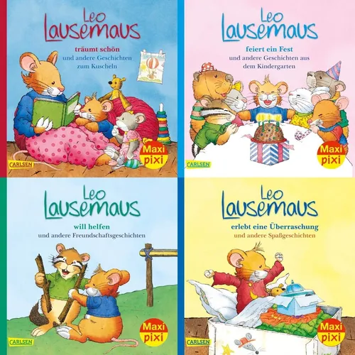 Maxi Pixi Bücher Serie 80 Meine liebsten Geschichten von Leo Lausemaus + BONUS
