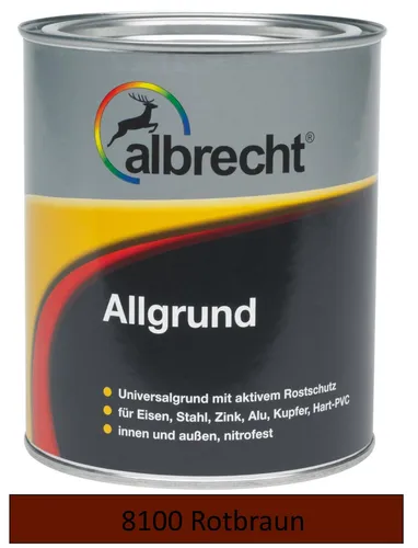 albrecht Allgrund Grundierung Universal wetterbeständig RAL 8100 rotbraun 750 ml