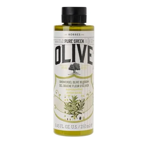 KORRES Olive & Olive Blossom Showergel 250 ml - Baden und Duschen – Pflege mit Olivenblüten-Duft, angereichert mit straffendem Olivenblattextrakt für sanfte Reinigung und Feuchtigkeitserhalt. Ideal für die tägliche Anwendung, ohne synthetische Zusatzstoffe.