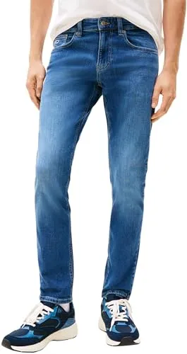 Tommy Jeans Scanton Slim Dh0235 - Schmale Herren Denim Jeans - Jeans im 5-Pocket-Style mit optimaler Passform und hohem Tragekomfort, ideal für Büro und Alltag. Der Stretchanteil sorgt für Bewegungsfreiheit und die gestickte Tommy Jeans Flag ist ein echter Eye-Catcher.