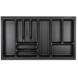 SO-TECH® Besteckeinsatz ORGA-BOX I lavagrau mit Perlstruktur für blum Tandembox, 819 x 473 mm im 90er Schrank grau 81.9 cm x 5.5 cm x 47.3 cm