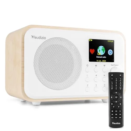 Audizio Vicenza Internetradio DAB Radio mit Bluetooth 5.1 - Vielseitiges DAB+ Internet Radio mit 10 Std. Akku und 99 Speicherplätzen, ideal für Musikliebhaber und Küchengebrauch.