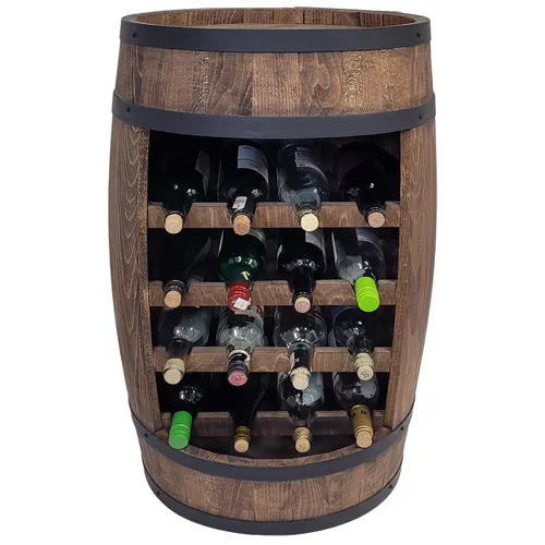 Weinflaschenbar mit Holzfass in dunkelbraun 80x50cm Weinbar für Zuhause