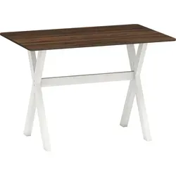 Eleganter Esstisch mit X-Gestell – Walnuss-Finish, 110 x 71 cm