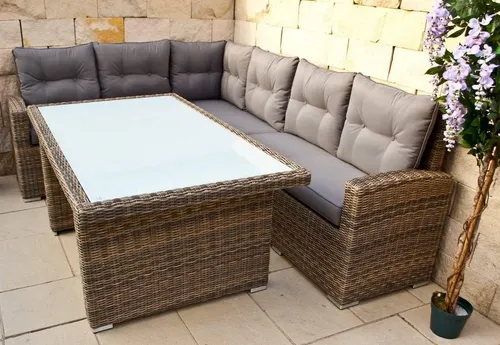 RAGNARÖK POLY-RATTAN GARTENMÖBEL hohe Dinning Lounge Esstisch