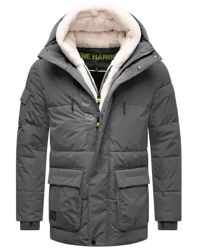 STONE HARBOUR Herren Winterjacke mit Teddyfleece-Einsatz - Funktionsjacken für kalte Tage, wasser- und windabweisend, mit abnehmbarem Teddyfleece-Einsatz für zusätzlichen Komfort und Wärme.
