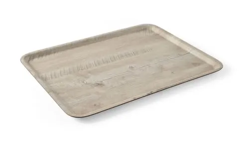 Hendi Serviertablett aus Melamin mit Holzoptik, 370x530 mm