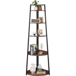 VEVOR 5-stöckiges Eckregal - Platzsparendes Design für Bücher und Pflanzen - Regale & Aufbewahrung: 5-stöckiges Eckregal mit robustem Metallrahmen und Holzregalen, ideal für platzsparende Aufbewahrung in jedem Raum.