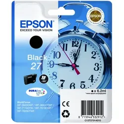 Epson C13T27014022 27 Tintenpatrone schwarz - 6,2ml für bis zu 350 Seiten, wisch- und wasserfest für professionelle Druckergebnisse