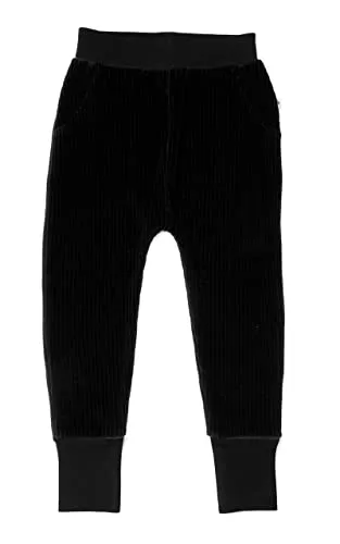 Leela Cotton Kinder Cordhose Bio-Baumwolle Hose Unisex 2072 (86-92, schwarz)