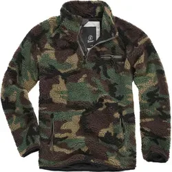 Brandit Teddyfleece Troyer in Woodland, Größe XXL - Funktionsjacke aus hochflorigem Teddy-Fleece für hohe Wärmeleistung und angenehmen Tragekomfort. Ideal für Outdoor-Aktivitäten mit zahlreichen Taschen und Windschutz.