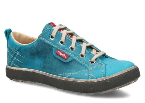 nagaba - Halbschuhe Damen - Lederschuhe Frauen - Halbschuhe für Frauen, Flache Schuhe, Bequeme Schnürschuhe, für Herbst, Frühling - Türkis - 38