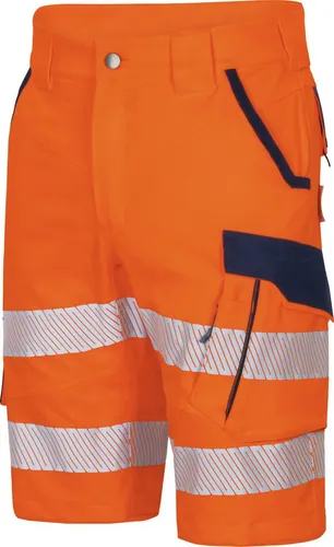 vizwell Arbeitsshorts HiVis - Reißfest, elastisch und pflegeleicht - Hochsichtbare Arbeitsshorts für beste Bewegungsfreiheit. Robustes Material mit reflektierenden Streifen und praktischen Taschen für den professionellen Einsatz.