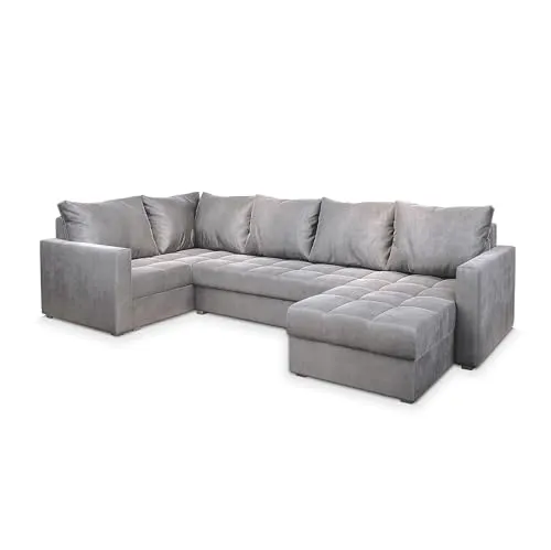 Masseno Ecksofa LORIVO L-S mit Schlaffunktion - Sofa mit Bettkasten, multifunktional und ideal für stilvolle Wohnzimmergestaltung. Genießen Sie außergewöhnlichen Komfort und praktischen Stauraum für Bettzeug.