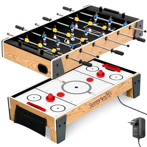 SereneLife 4-in-1 Multifunktionstisch – Billardtisch, Tischtennisplatte, Tischkicker & mehr