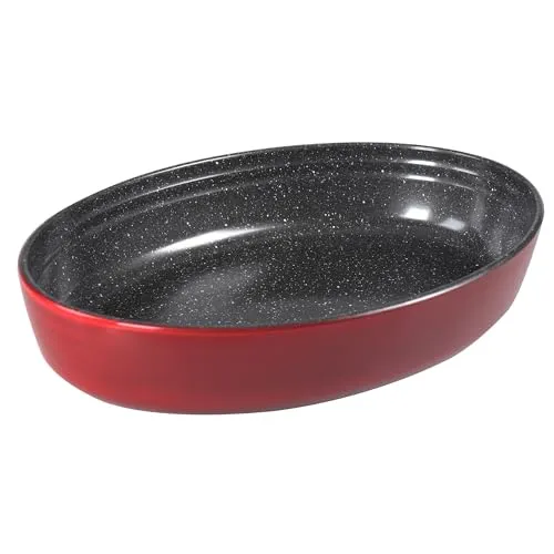 STONELINE Auflaufform 34 x 24 x 6,5 cm aus Borosilikatglas mit Antihaftbeschichtung, beschichtet mit echten Steinpartikeln, Ofenform, Backform, Bratform, Kuchenform