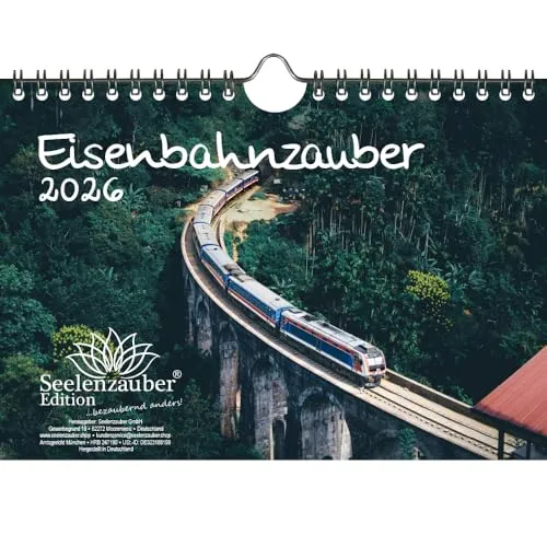 Eisenbahnzauber DIN A5 Kalender für 2026 Eisenbahn - Seelenzauber