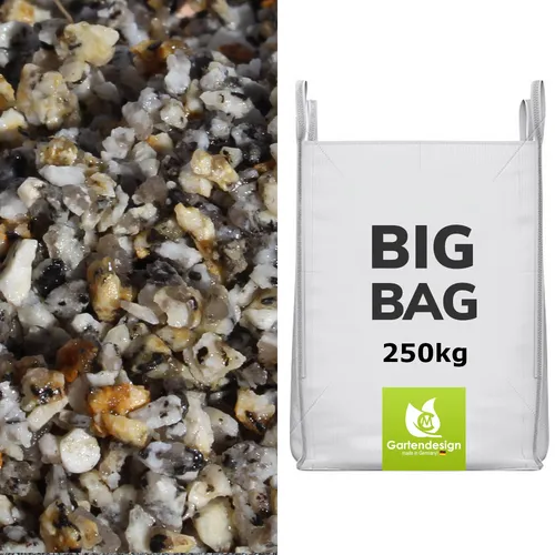 Fichtelgebirgs Granit Splitt 2/5mm im BigBag – 250 kg - Hochwertiger Granit Splitt in grau/braun, ideal für Garten- und Landschaftsbau. Praktische BigBag-Verpackung für einfache Handhabung und Transport.