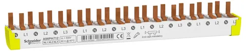 SCHNEIDER ELECTRIC Schneider A9XPH712 Phasenschiene Steg 3P+N 12 Module 80A, ablängbar