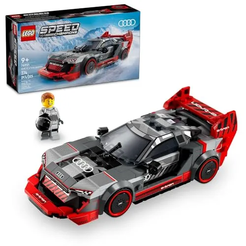 LEGO Speed Champions 76921 Audi S1 e-tron Quattro - LEGO Audi S1 e-tron Quattro Rennwagen für Kinder ab 9 Jahren – Bauen, Sammeln und Ausstellen. Enthält Minifigur und abnehmbares Dach für spannende Rennabenteuer!