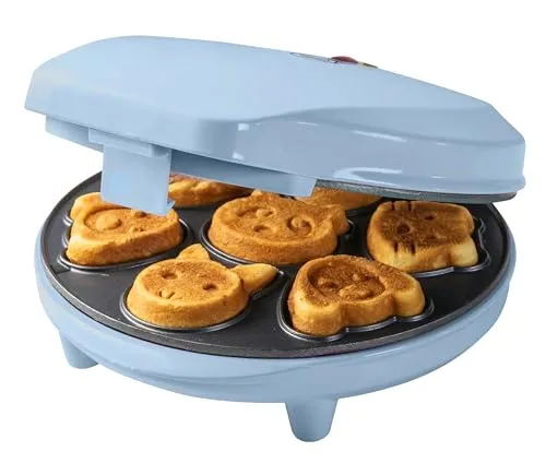Bestron Mini-Cookie-Maker in Tiermotiven - Waffeleisen für 7 süße Waffel-Kekse, ideal für Kindergeburtstage und Snacks. Mit Backampel und Antihaftbeschichtung für einfache Handhabung und Reinigung.