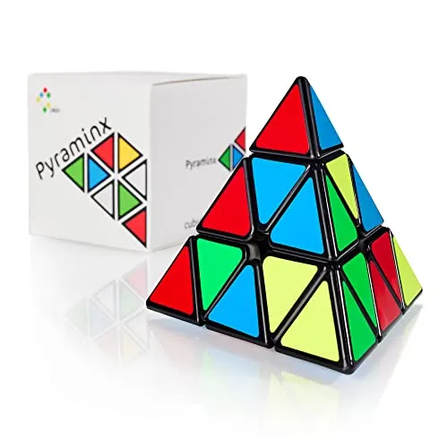 CUBIDI® - Zauberwürfel Pyramide - Spannender Brainteaser für Kinder und Erwachsene (mit Sticker)