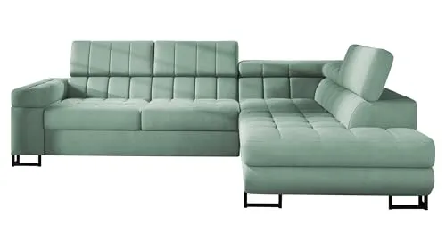 MIRJAN24 Ecksofa Laris - Stilvolle L-Form Couch mit Schlaffunktion - Sofa in L-Form mit Bettkasten und Schlaffunktion, ideal für Gäste. Maße: 271x203 cm, komfortable Polsterung und elegante Design-Details.