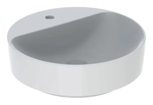 Geberit VariForm Aufsatzwaschtisch rund 400 mm - Weiß - Eleganter Waschtisch ohne Überlauf, ideal für moderne Badezimmergestaltung und platzsparend.