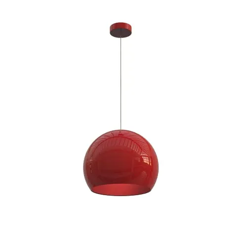 L+ Pendelleuchte Kugel Modern Handgefertigt Lampenschirm Metall E27 Küche Wohnzimmer Schlafzimmer Modernes Design (Rot, Ø25cm)