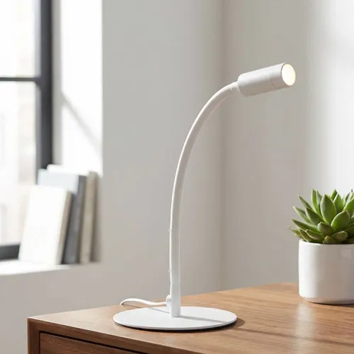 Tischleuchte mit flexiblem Arm - 3 Watt LED Strahler in Weiß - Moderne Tischlampe mit flexiblem Arm für individuelles Licht. Energieeffizient und ideal für jeden Raum, von Wohnzimmer bis Arbeitszimmer. Lichtstrom von 240 Lumen sorgt für angenehme Beleuchtung.