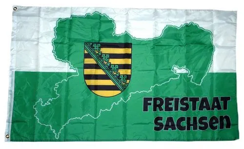 Flagge / Fahne Freistaat Sachsen Karte Hissflagge 90 x 150 cm
